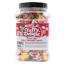 Taffy Delight Banana Split Salt Water Taffy 16oz Jar 